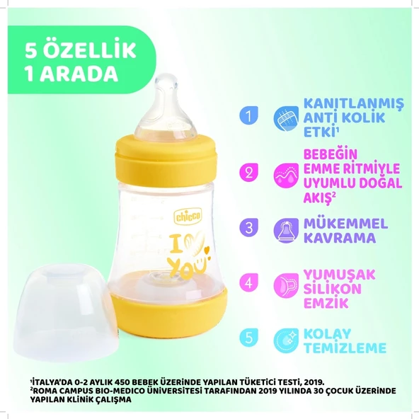 Chicco Perfect 5 Antikolik Biberon PP 150 ml Boy - 3