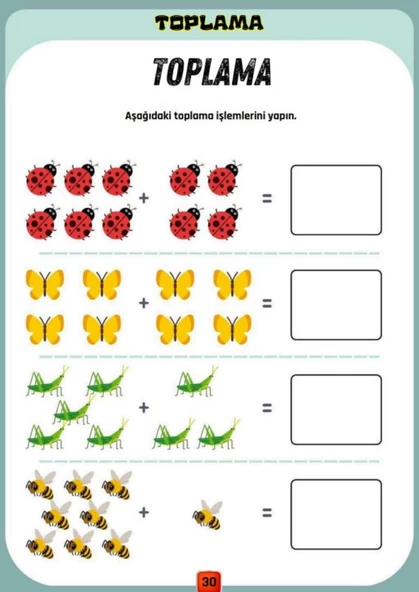 Okul Öncesi ve Birinci Sınıflar Sayıları AVLAMA Yaz-SİL Kitabı - Resim 6