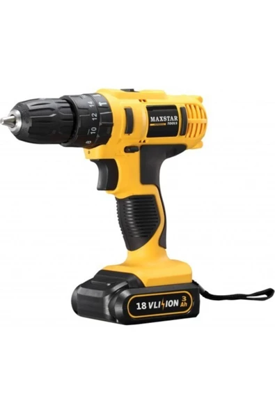 Maxstar Tools Turbo 18v 1.300 Ma Turbo X2 Li-ion Çift Akülü Vidalama Şarjlı Matkap