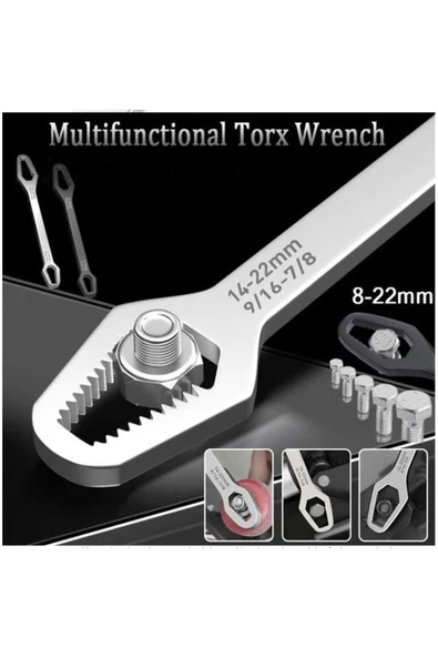 KAPLANLAR Evrensel Tork Anahtarı Çok Amaçlı Çift Başlıklı Torx Anahtar 8-13mm/14-22mm - 4