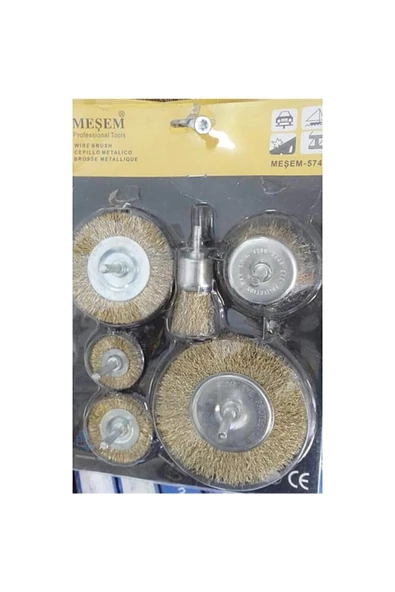 Biotech 6 Parça Pimli Matkap Tel Fırça Seti (38mm+50mm+75mm+100mm) Dairesel +25mm Kalem+75mm Çanak - 3