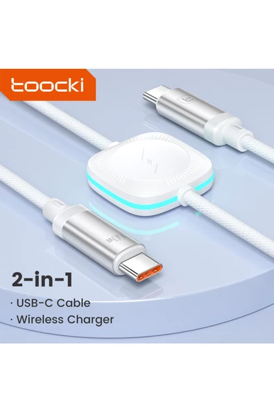 Toocki Pd 60W 2-1 Taşınabilir Manyetik Tip C Hızlı Şarj Kablosu Apple Watch 7 6 5 4 3 2se Uyumlu - 3