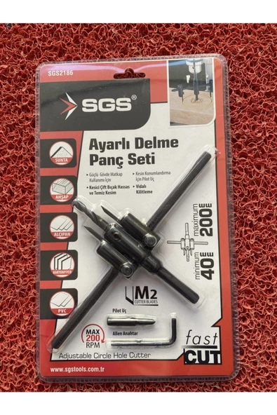 SGS 2186 Panç Seti Ayarlı Delme 40mm 200mm - 3