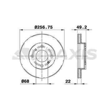 ON FREN DISK AYNASI NISSAN PRIMERA96-02-ALMERA 00- 1.5-1.6 16V-2.0 16V 257x22x4DLxHAVALI - BRAXIS AE0698