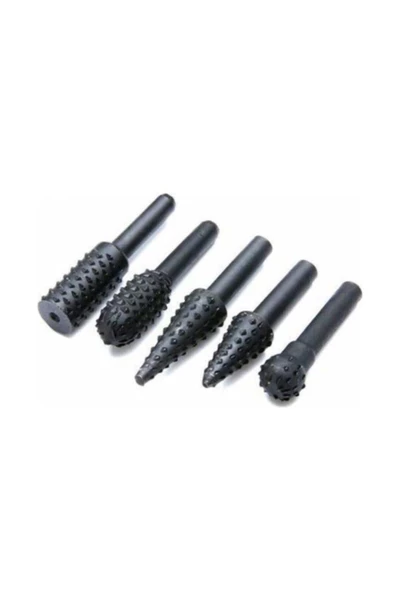 Rotary 5 Parça Döner Törpü Tahta Ahşap Oyma Seti Dremel Matkap Ucu - Resim 2