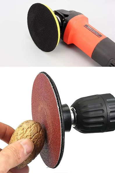 Yu Su Tools 7 Parça 115'lik Cırt Taban Zımparaları Matkapta Kullanma Aparatı Hem Ispiralde Hem Matkapta - Resim 2