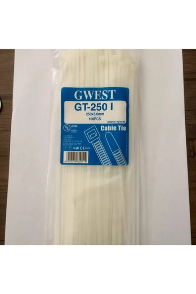 Gwest Kablo Bağı Plastik 100 Adet Cırt Kelepçe 250x3,6