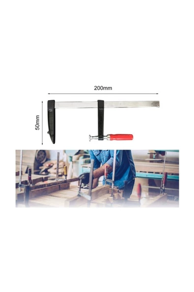 Ertl Marangoz F-kelepçesi Yüksek Mukavemetli Ahşap Mobilya Sıkma Sıkıştırma Mengenesi 20 cm - 3