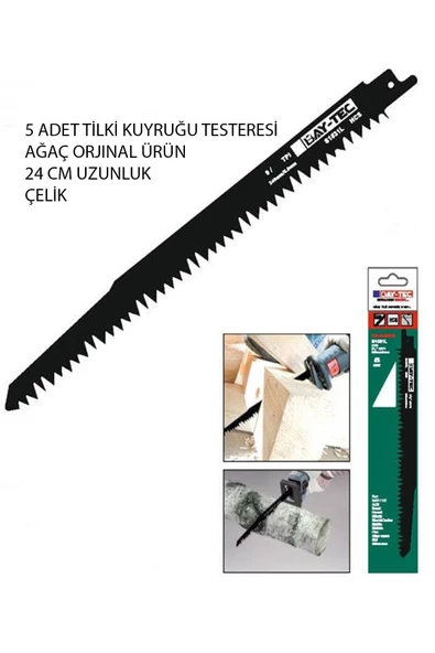 Baytec Tilki Kuyruğu Testeresi Orjınal Ürün 5 Adet 24 Cm Uzunluk - 2