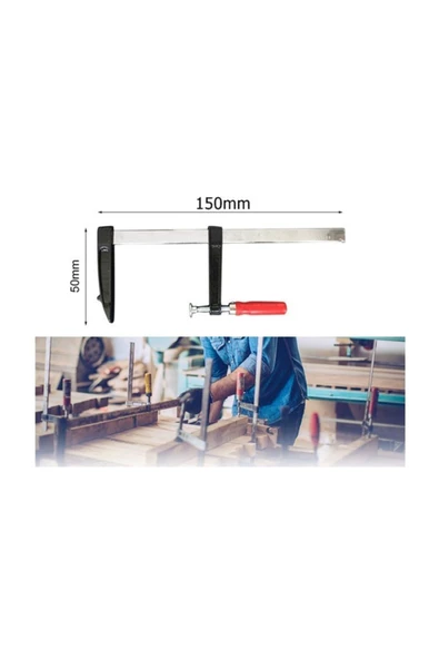 Ertl Marangoz F-kelepçesi Yüksek Mukavemetli Ahşap Mobilya Sıkma Sıkıştırma Mengenesi 15 cm - 2