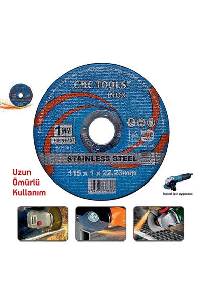 CMC Inox Kesici Taş Spiral Taşı 115x1.0x22mm 5 Adet - 3