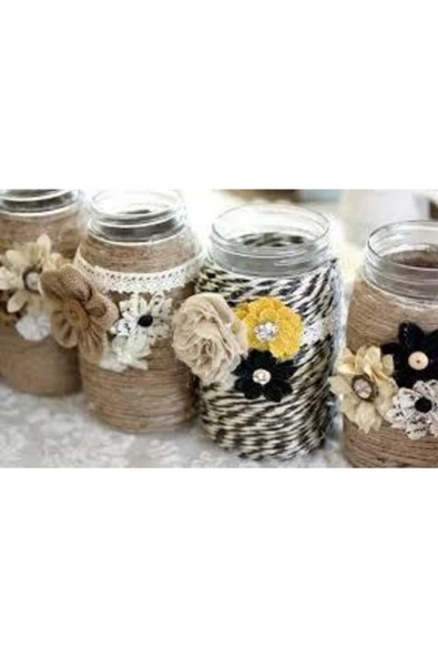 EBA Jüt Halat Dekor Ipi 6 Mm 25 Metre Ip Halat Ip Hasır Ip Jüt Kendir Ip Jüt Çuval Ip - Resim 4