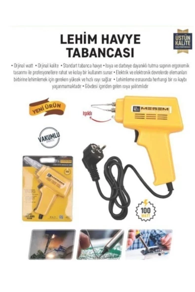 Meşem 100 Watt Lehim Tabancası Ve Lehim Teli Ile Pastası - 2