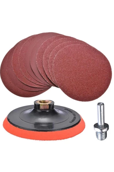 UGR Cırt Zımpara Seti Spiral Taşlama Matkap Uyumlu + Matkap Aparatı 115 Mm (7 Parça) - 2