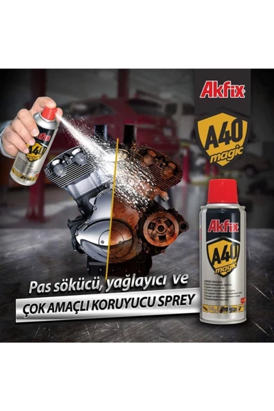 Akfix A40 Yağlayıcı Pas Önleyici Pas Sökücü Çok Amaçlı Sprey 400ml - 2