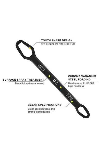 Egonex Evrensel Tork Anahtarı Çok Amaçlı Çift Başlıklı Torx Anahtar 8-13mm/14-22mm - 2