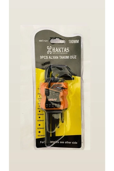 haktaş Düz Alyan Anahtar Takımı 9 Parça 180mm - 3