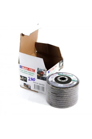 Baytec 10 Adet Bay-tec Kum Flap Disk Zımpara Taşı 115x22mm 120 Kum - 2