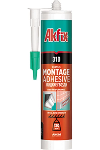 Akfix Kartonpiyer Strafor Yapıştırıcı Beyaz 310 ml