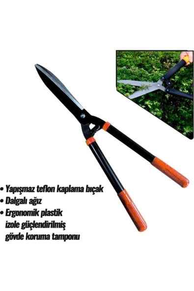 Biotech Kaymaz Saplı Budama Makas Çim Biçme Çit Ve Çimen Makası 52 cm Bahçe Sebze Meyve Ağaç Budama Makası - 3