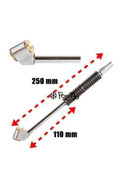 Stilson Iki Taraflı Lastik Teker Şişirme Hava Jakı Lastik Tamir Aracı 1/4" Çift Ayak Krom Kaplama Hava Jakı