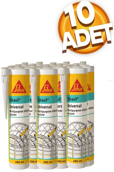 Sika Sil Universal Genel Amaçlı Beyaz Silikon 280 Ml(10 Adet)