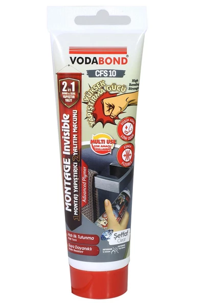 Vodabond Cfs10 Çok Amaçlı Montaj Yapıştırıcısı Yalıtım Macunu Suya Dayanıklı 2in1 Yapıştır Yalıt Şeffaf 150gr ürün görseli