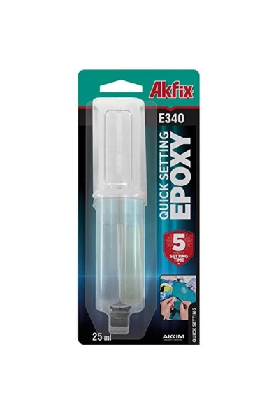 Akfix E340 Hızlı Epoksi Yapıştırıcı Şırınga 25ml