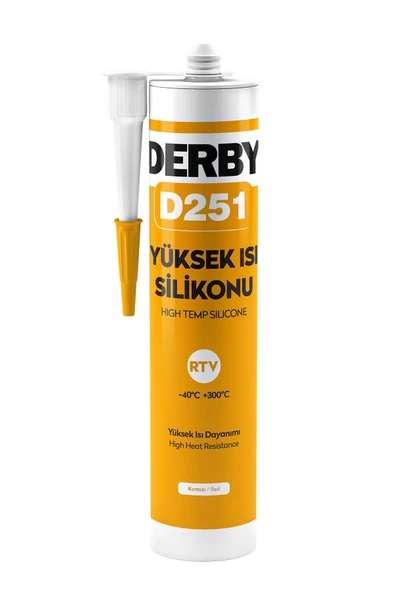 Derby Kırmızı Yüksek Isı Silikon Yapıştırıcı D251 320gr