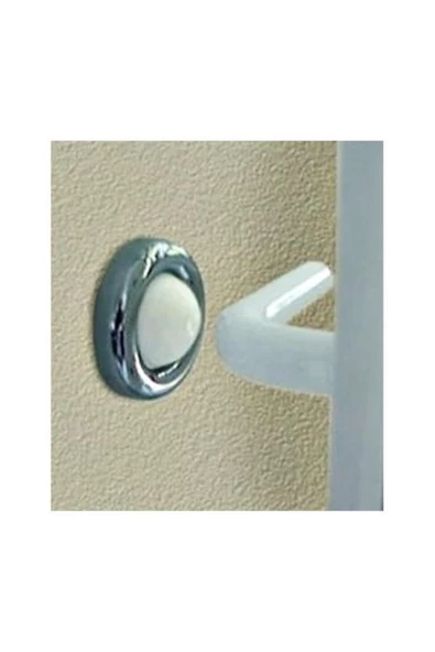 PrestijMagaza Tempo Kapı Kolu Stoperi Kapı Tamponu Kol Tamponu Krom - Beyaz - Resim 3