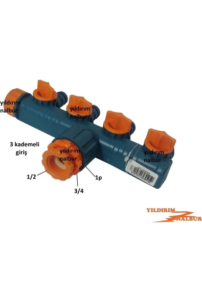 Sayım Bahçe Hortum 4lü Jak Dağıtıcı 1/2" - 3/4" - 1 - Resim 4