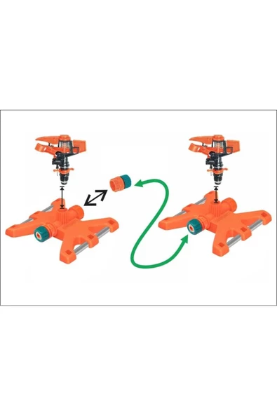 Sayım 2 Adet Metal Sehpalı Bahçe-çim Sulama Fıskiyesi Sprink+lüx Rekor