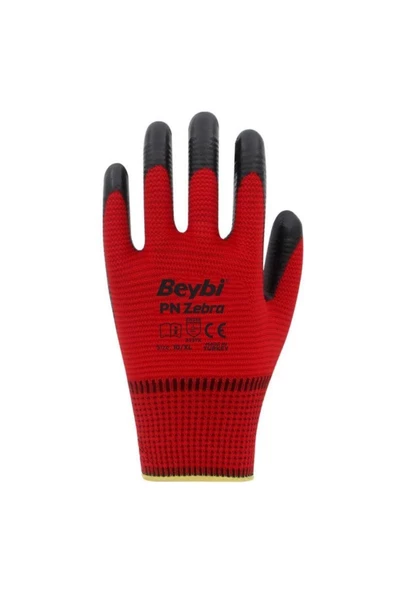 Beybi Zebra Iş Eldiveni 10 Numara Kırmızı 1 Çift - 2