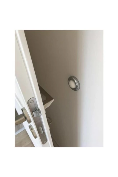 PrestijMagaza Tempo Kapı Kolu Stoperi Kapı Tamponu Kol Tamponu Krom - Beyaz - Resim 2