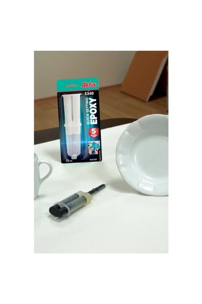 Akfix E340 Hızlı Epoksi Yapıştırıcı Şırınga 25ml - 2