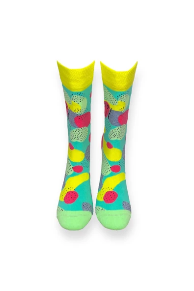 Me-vo  Tekli Renkli Unisex Esnek Nem Alabilen Pamuklu Desenli Soket Çorap - Resim 3