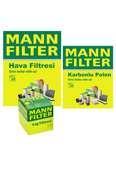 MANN VW Caddy 1.6 2.0 Tdi Dizel Mann Filtre Bakım Seti 2011-2015 3FK Hava-Yağ-Karbonlu Polen ürün görseli