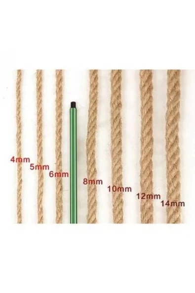 3M 10 mm 20 metre Jüt Halat Ip Dekoratif Hasır Ip - Resim 4