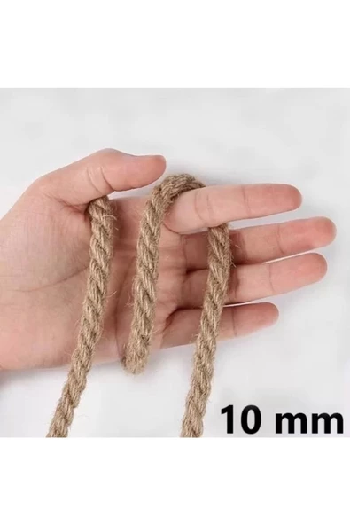 3M 10 Mm 20 Metre Jüt Halat Ip Dekoratif Hasır Ip - 2
