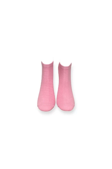 Me-vo  Tekli Pembe Renkli Unisex Esnek Nem Alabilen Pamuklu Düz Patik Çorap - Resim 2