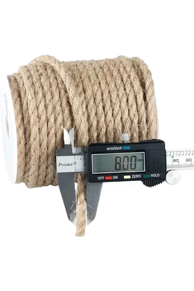GÜVEN Jüt Halat 8 Mm 50 Mt Hasır Ip Urgan Ipi Dekoratif Ip - 3