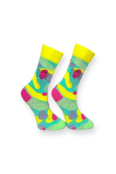 Me-vo  Tekli Renkli Unisex Esnek Nem Alabilen Pamuklu Desenli Soket Çorap - Resim 2