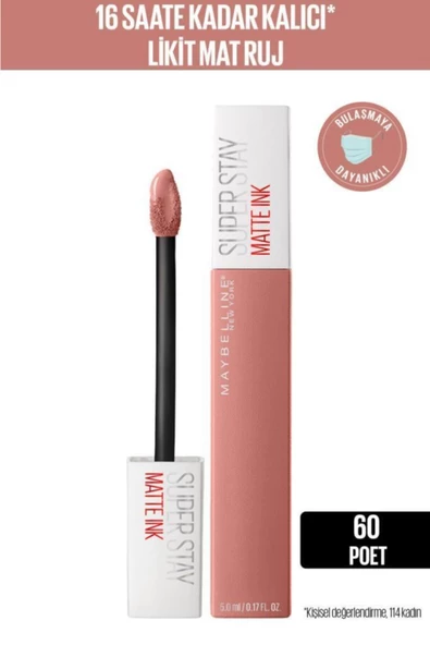 Maybelline Ruj Superstay Matte İnk Unnude Likit - 60 Poet Nude