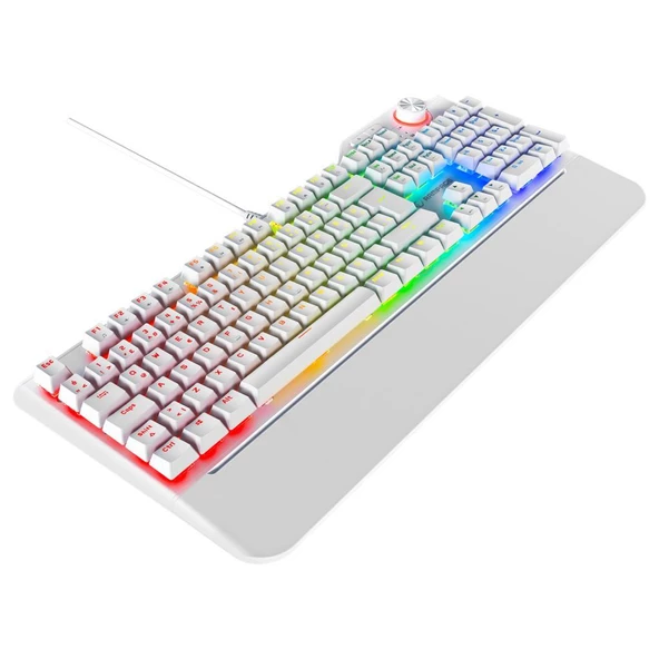 Rampage Hydra R6 Beyaz RED Switch Stormy Beyaz Kulaklık  Makrolu RGB Mouse + Mousepad 4lü OYUNCU SETİ