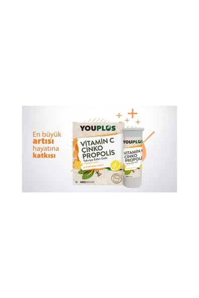 Youplus Vitamin C Çinko Propolis 20 Efervesan Tablet - 2