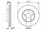 ON FREN DISKI AYNASI HAVALI TOYOTA COROLLA AURIS D4D DIZEL 2007-2012 273X5 - BOSCH 0986479R45
