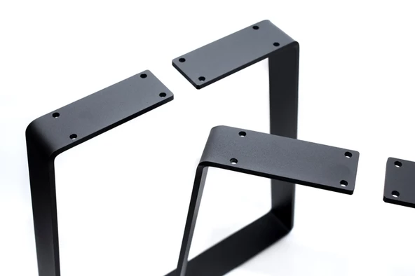 Sehpa Ayağı Siyah Metal Tasarım Dikdörtgen Orta Sehpa Ayağı - 2