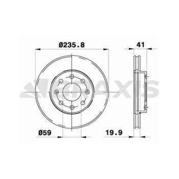 ON FREN DISKI AVEO T250 T255 05- KALOS 02- MATIZ 05- SPARK 10- HAVALI 236mm - BRAXIS AE0089