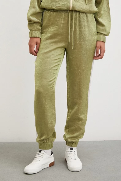 Yanı Şeritli Jogger Eşofman Altı Haki - 4