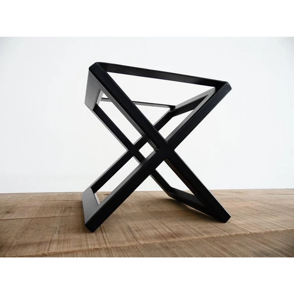 Ağaç Sehpa Ayağı X Tasarım Metal Sehpa Ayağı - Resim 6